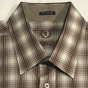 Bugatchi Uomo XL Mocha Dress Shirt NWT $149.99